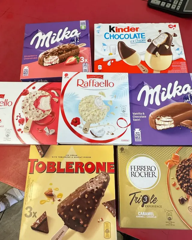 European ice cream in the freezer
